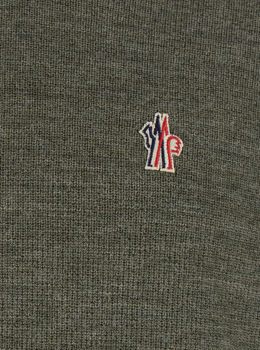 MONCLER GRENOBLE Moncler Grenoble Men Green Crewneck Sweater With Logo Patch On The Front In Wool Men