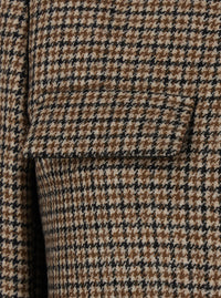 P.A.R.O.S.H. Women Beige Jacket With Classic Collar And All-Over Check Motif In Wool For Women