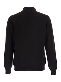 Tagliatore Men Brown Sweater With Polo Shirt-Style Collar In Wool Blend Men