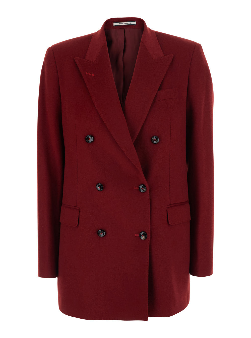 Tagliatore Women 'Jasmine' Red Jacket With Peak Revers In Cashmere Women