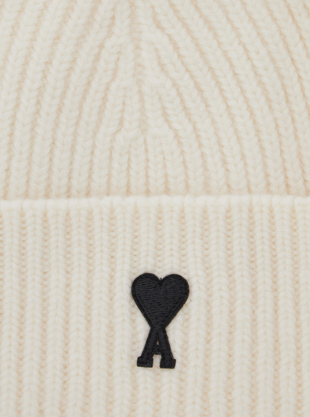 Ami Paris Men White Beanie With Adc Embroidery On The Front In Wool For Men