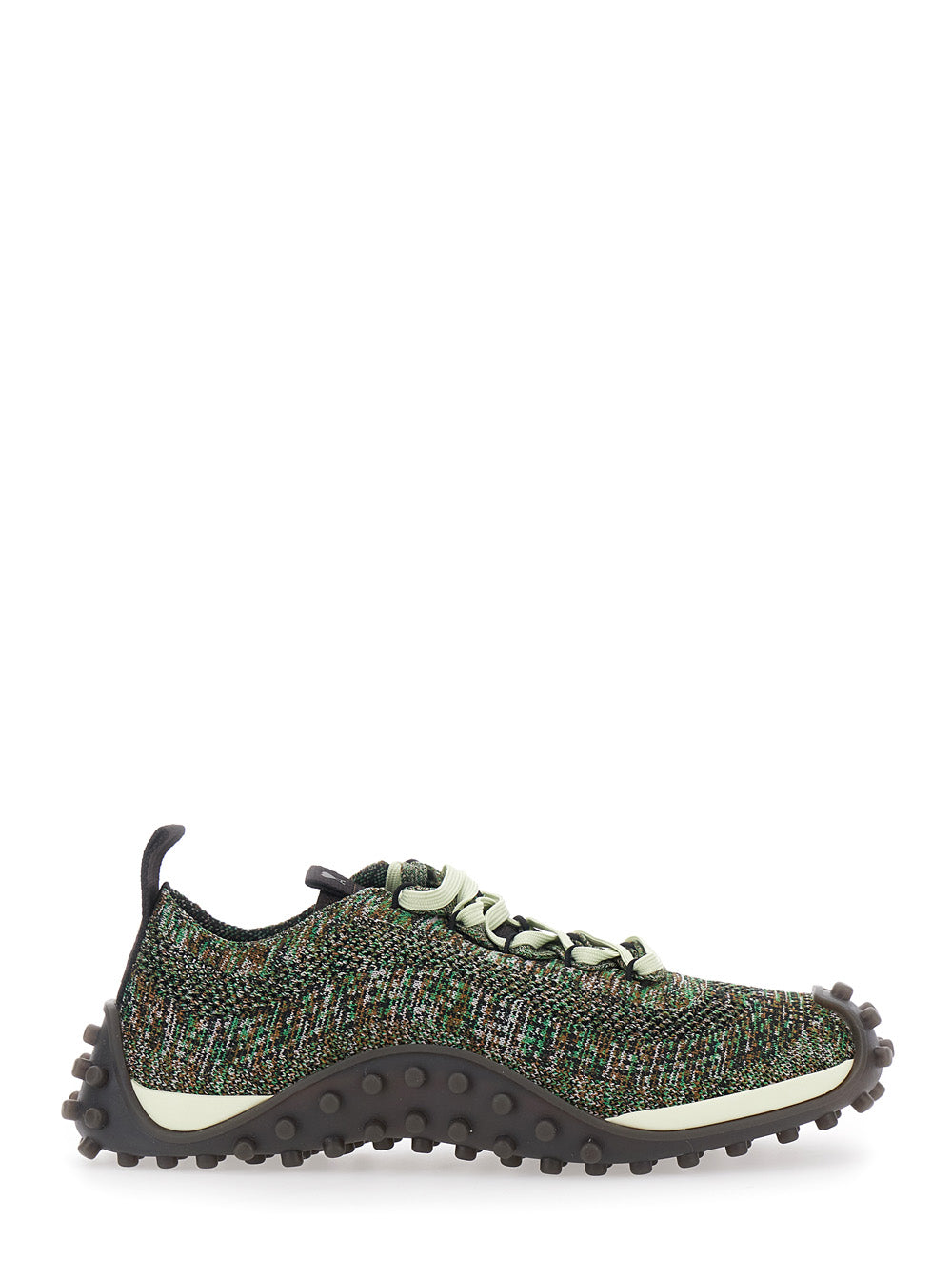 Ami Paris Men Mirage Sneakers With Rubber Sole And Tech Fabric Upper Brown Men