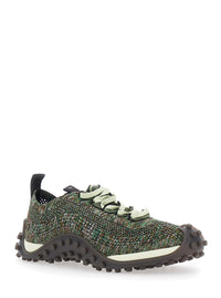 Ami Paris Men Mirage Sneakers With Rubber Sole And Tech Fabric Upper Brown Men