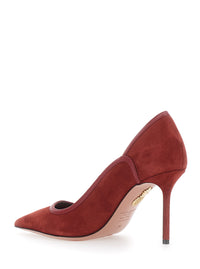 Aquazzura Women Red Pointed-Toe Pumps With Logo On The Insole In Suede Women
