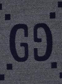 Gucci Men Grey Scarf With Fringed Trim And All-Over Gg Motif In Wool For Men