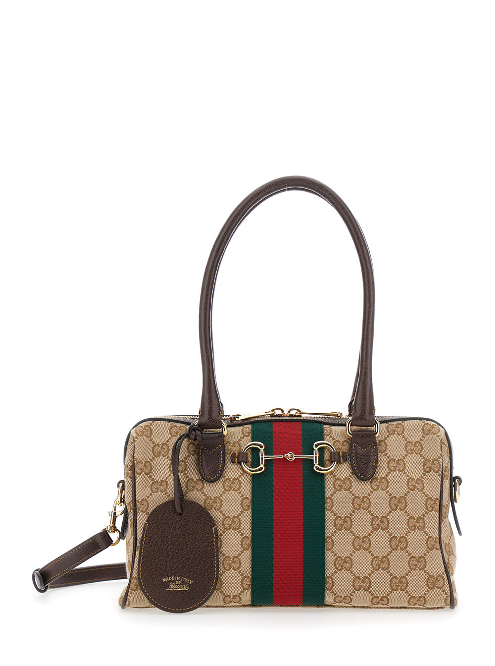GUCCI Gucci Women Horsebit Web Large Boston Bag