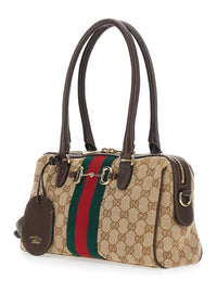 GUCCI Gucci Women Horsebit Web Large Boston Bag