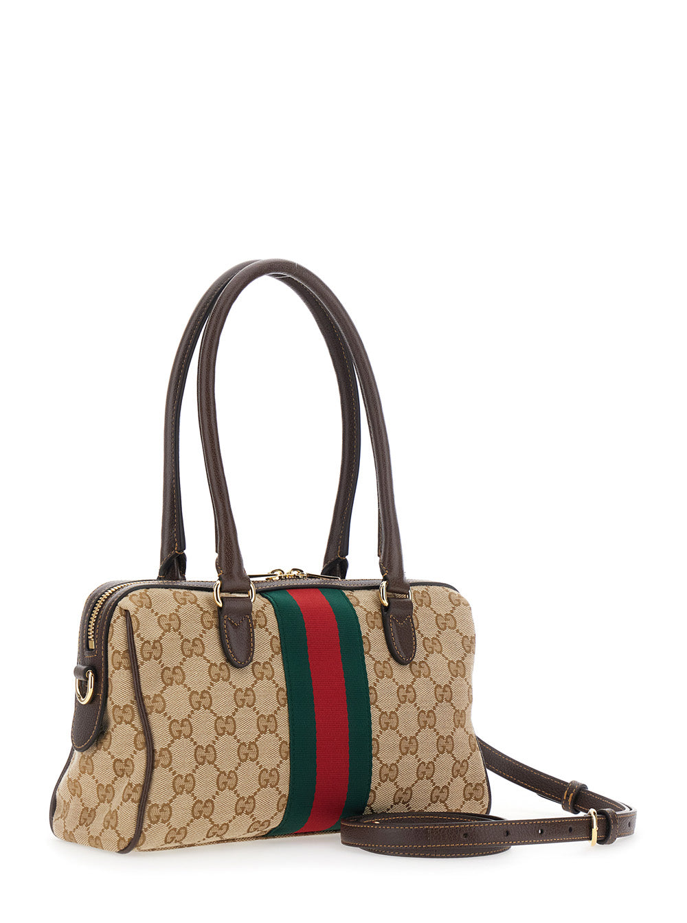 GUCCI Gucci Women Horsebit Web Large Boston Bag