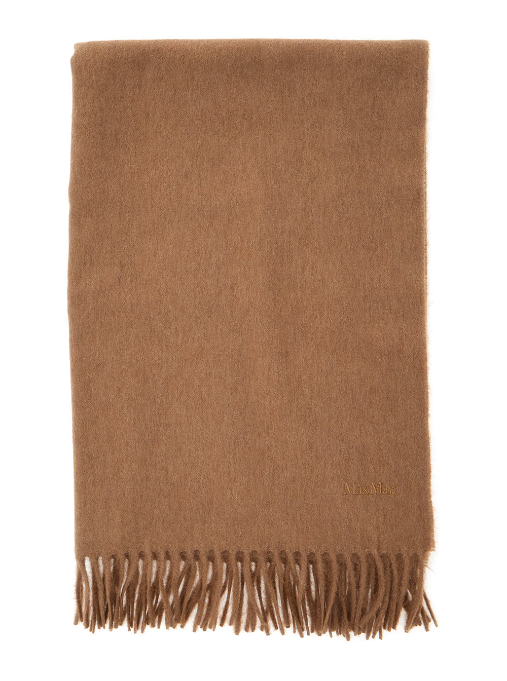 Max Mara Women Tartan Scarf With Elegant Details In Mixed Fabric And Beige For Women