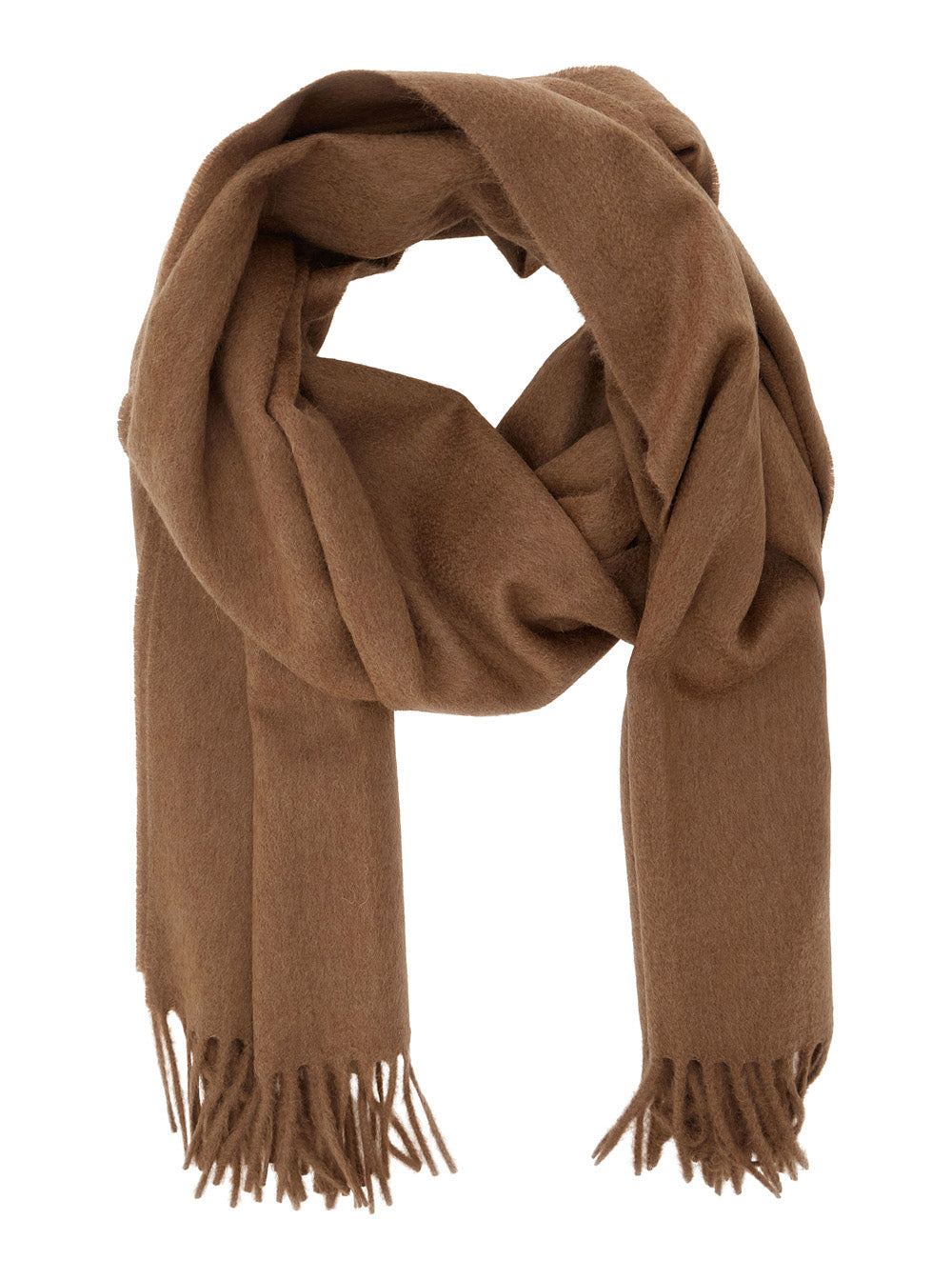 Max Mara Women Tartan Scarf With Elegant Details In Mixed Fabric And Beige For Women