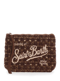 MC2 SAINT BARTH Mc2 Saint Barth Women Aline Tweed Pouch With Tech Fabric And Brown Rubber And Polyester Unisex