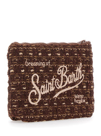 MC2 SAINT BARTH Mc2 Saint Barth Women Aline Tweed Pouch With Tech Fabric And Brown Rubber And Polyester Unisex