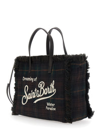 MC2 SAINT BARTH Mc2 Saint Barth Women Shoulder Bag Colette Wool N With Tartan And Brown Polyester Unisex