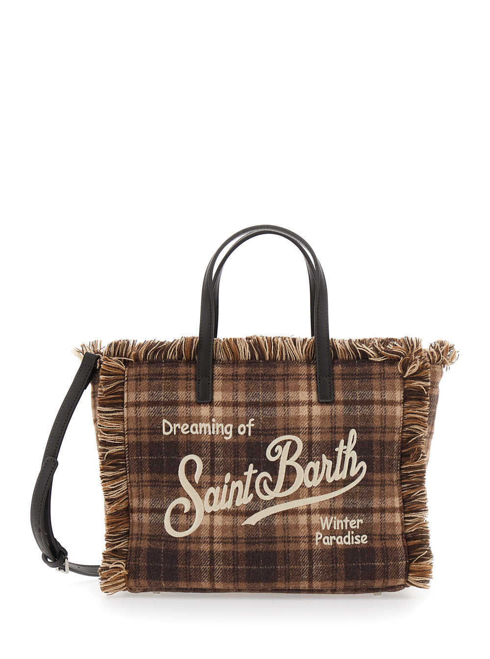 MC2 SAINT BARTH Mc2 Saint Barth Women Shoulder Bag Colette Wool N Characterized By A Tartan Design With A Distinctive Logo And A Finish In Tech Fabric. Color Beige. Unisex.
