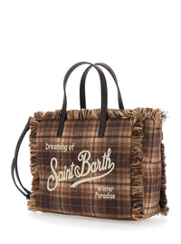 MC2 SAINT BARTH Mc2 Saint Barth Women Shoulder Bag Colette Wool N Characterized By A Tartan Design With A Distinctive Logo And A Finish In Tech Fabric. Color Beige. Unisex.