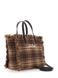 MC2 SAINT BARTH Mc2 Saint Barth Women Shoulder Bag Colette Wool N Characterized By A Tartan Design With A Distinctive Logo And A Finish In Tech Fabric. Color Beige. Unisex.