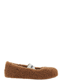 MOON BOOT Moon Boot Women Ballet Shoes With Shearling Details And Brown Rubber Sole Woman
