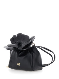 PINKO Pinko Women Pouch Bag Flower Sheep Nappa With Black Leather Floral Details For Women