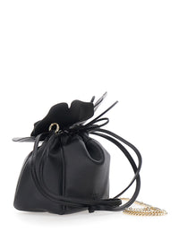 PINKO Pinko Women Pouch Bag Flower Sheep Nappa With Black Leather Floral Details For Women