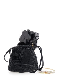 PINKO Pinko Women Crossbody Bag With Rhinestones And Black Leather Flower For Women