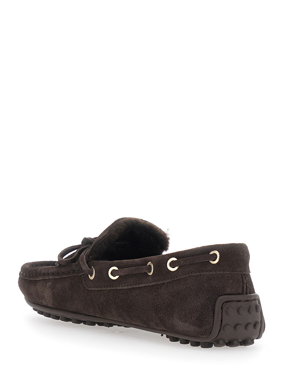 Tod's Women Loafers With Rubber Sole And Shearling Details Brown Women