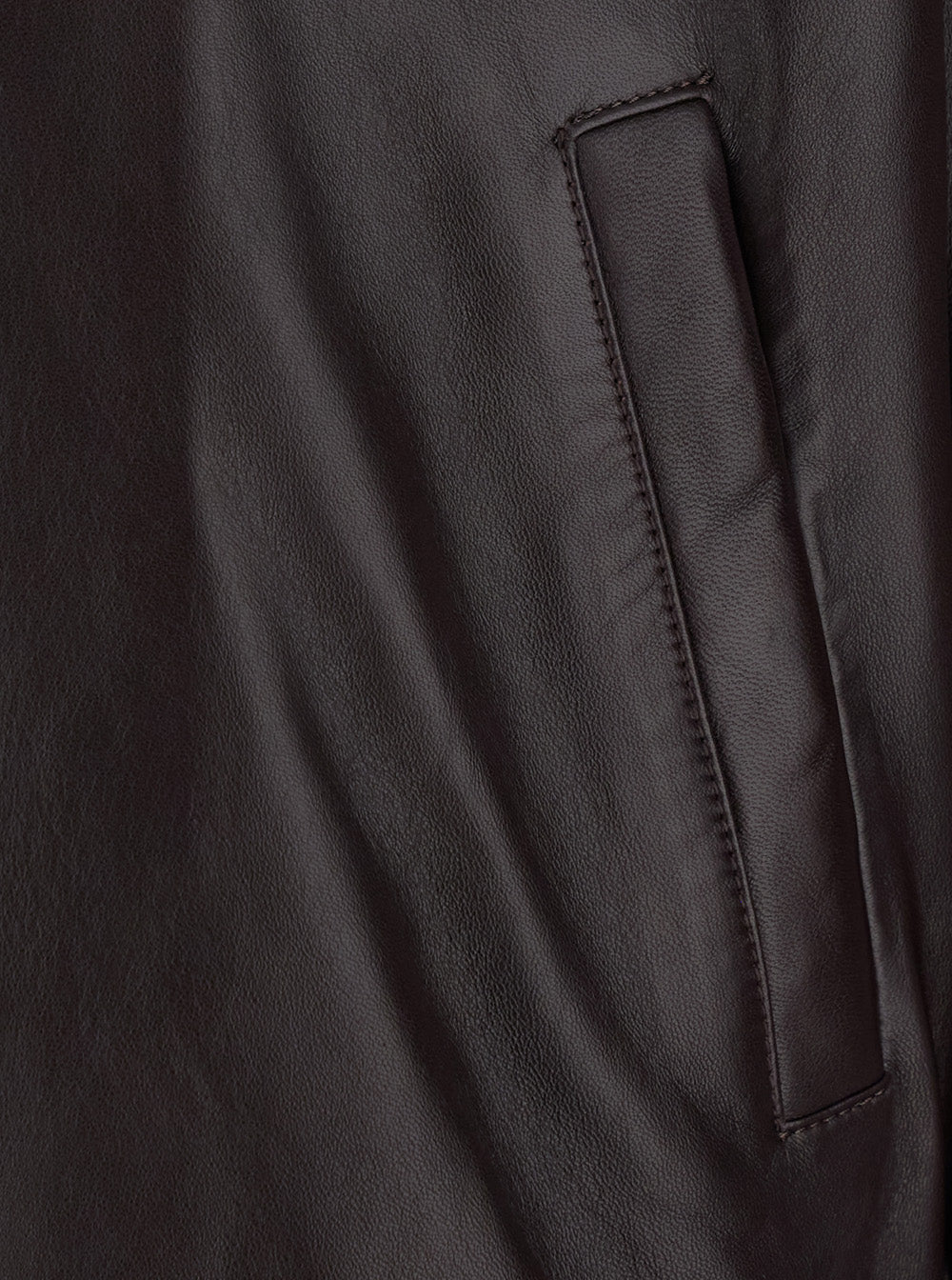 Ami Paris Men Zipped Jacket With High Collar And Long Sleeves In Tech Fabric Brown Men