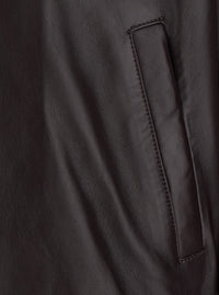 Ami Paris Men Zipped Jacket With High Collar And Long Sleeves In Tech Fabric Brown Men