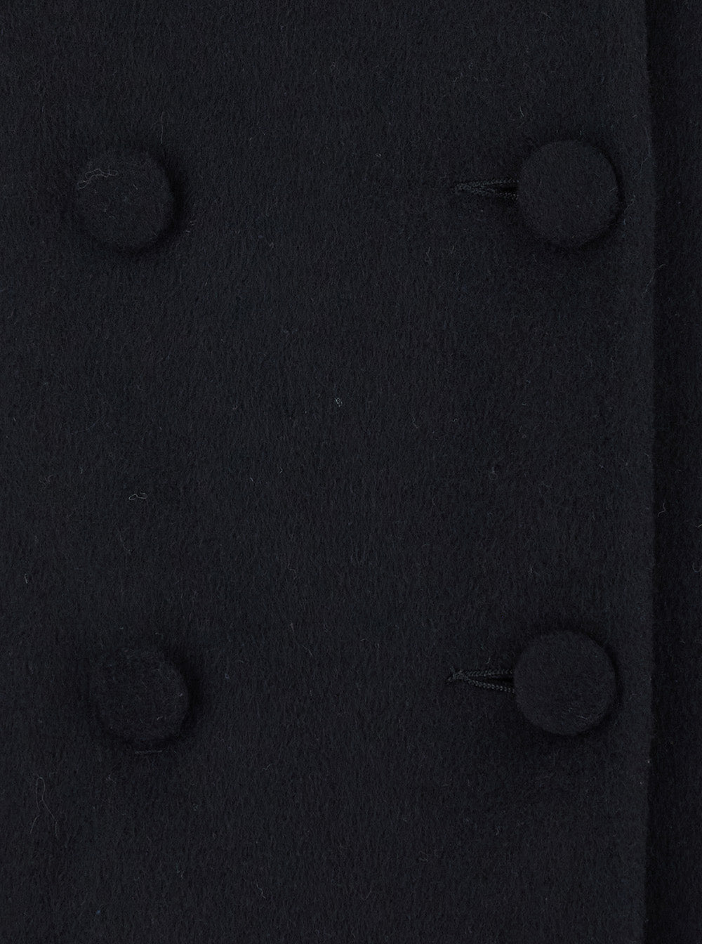 Leplain Women Black Short Coat With Halfbelt And Classic Collar In Wool Blend For Women