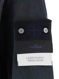 Stone Island Men Brown Denim Biker Jacket With Long Sleeves And Front Closure, Men