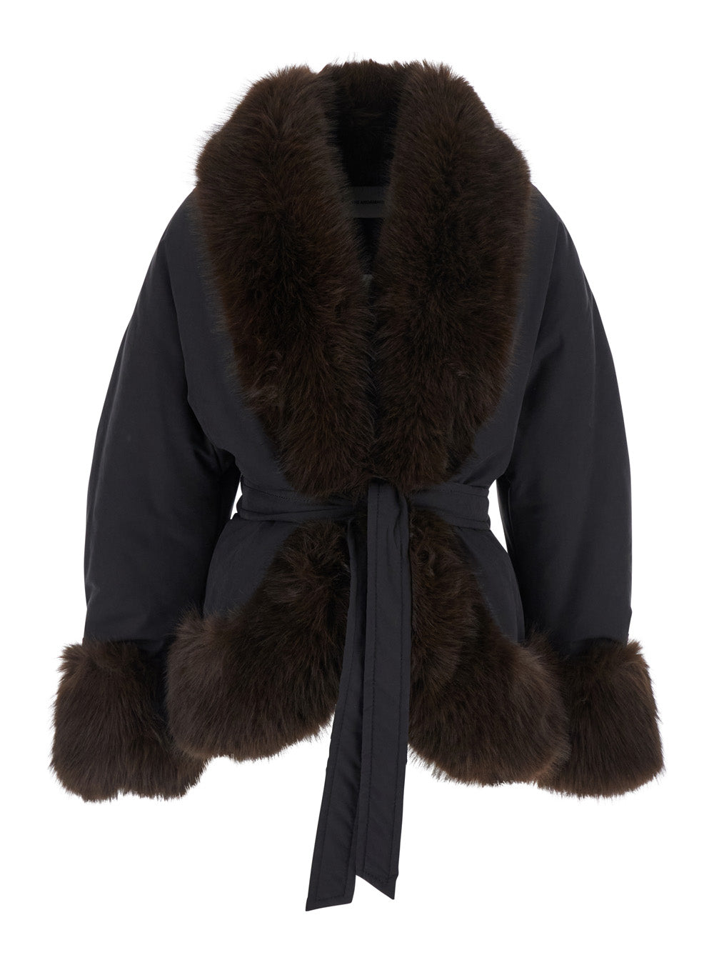 The Andamane Women Brina Jacket With Synthetic Fur Details And Tech Fabric, Black, Women