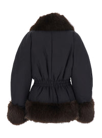 The Andamane Women Brina Jacket With Synthetic Fur Details And Tech Fabric, Black, Women