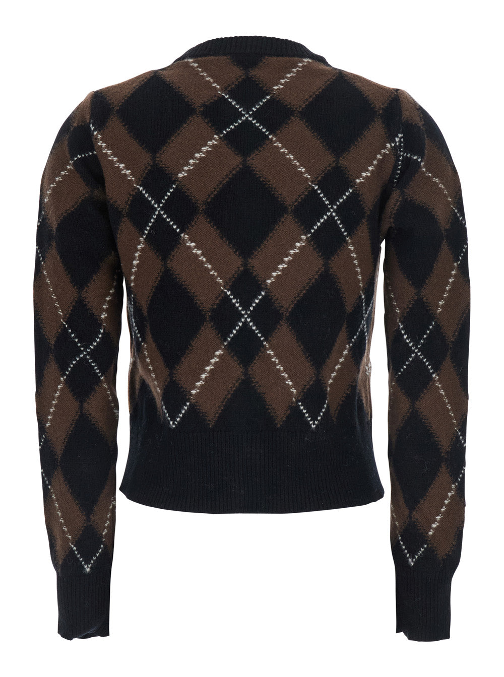 Ami Paris Women Cardigan With Round Neck And Oval Patches Ami In Brown For Men