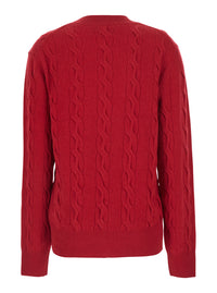 Ami Paris Women Sweater With Round Neck And Ami De Coeur Logo In Red For Men