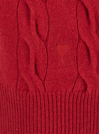 Ami Paris Women Sweater With Round Neck And Ami De Coeur Logo In Red For Men