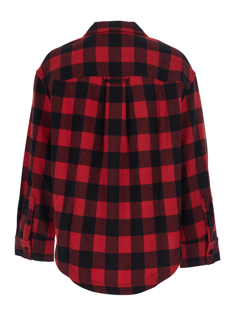 Ami Paris Men Red Cotton Overshirt With Bell Collar And Long Sleeves For Men