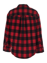 Ami Paris Men Red Cotton Overshirt With Bell Collar And Long Sleeves For Men