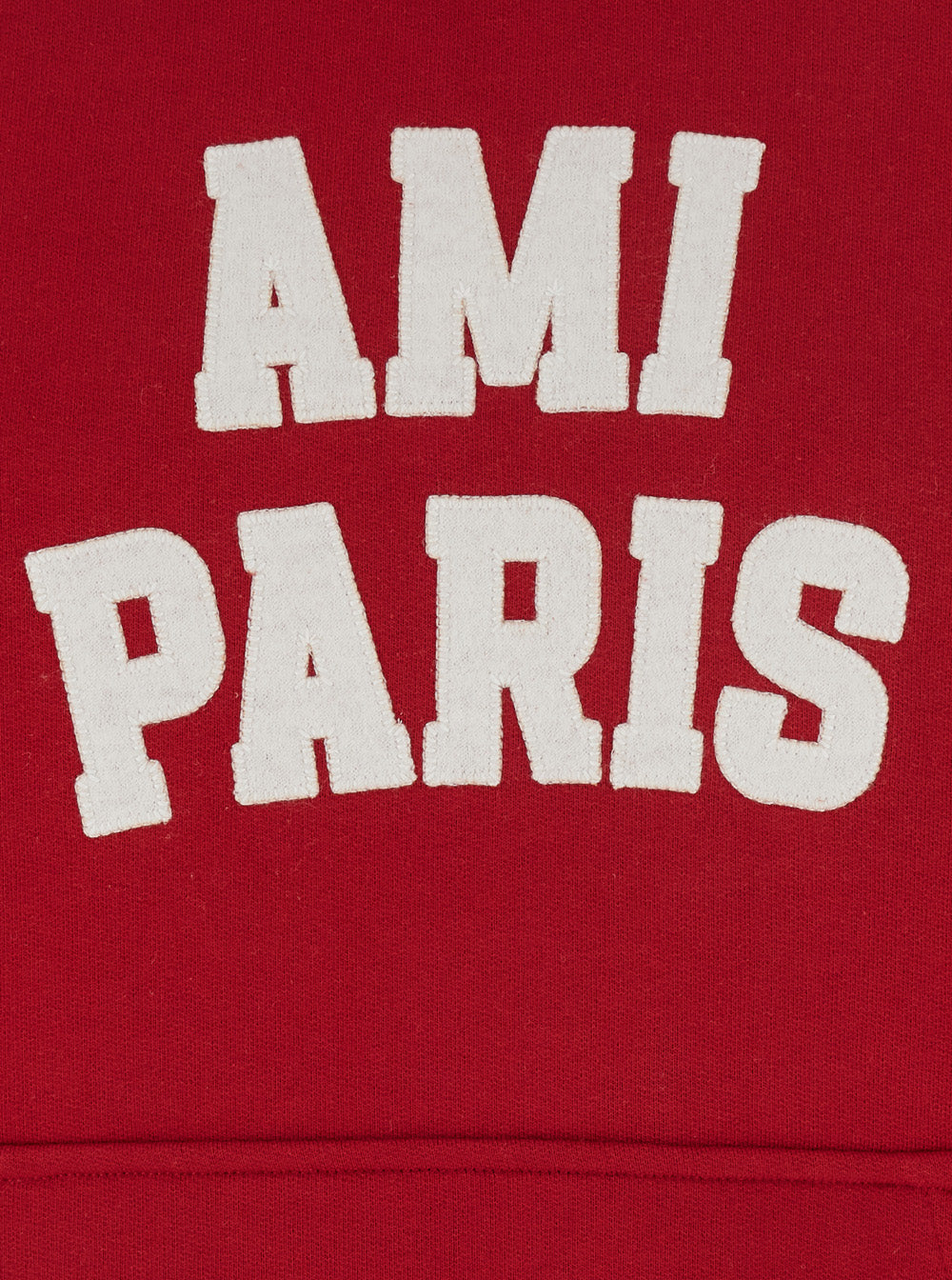 AMI PARIS Ami Paris Women Hoodie With Felt Embroidery Ami Paris And Long Sleeves In Red Unisex