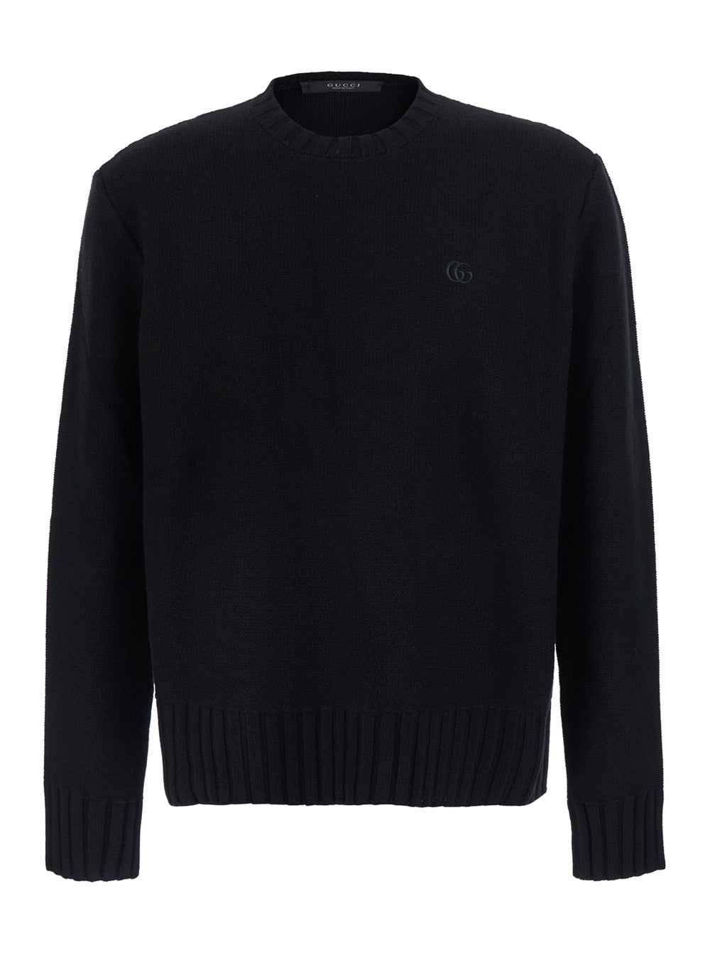 Gucci Men Girocollo Con Gg Ricamo A Petto