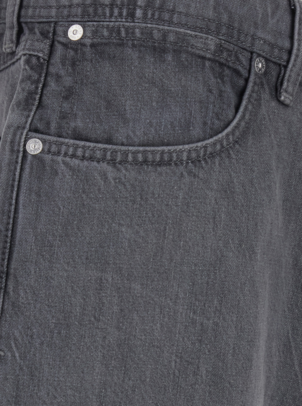 Stone Island Men Loose Denim Jeans With Zip Closure And Pockets Gray Man