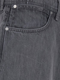 Stone Island Men Loose Denim Jeans With Zip Closure And Pockets Gray Man