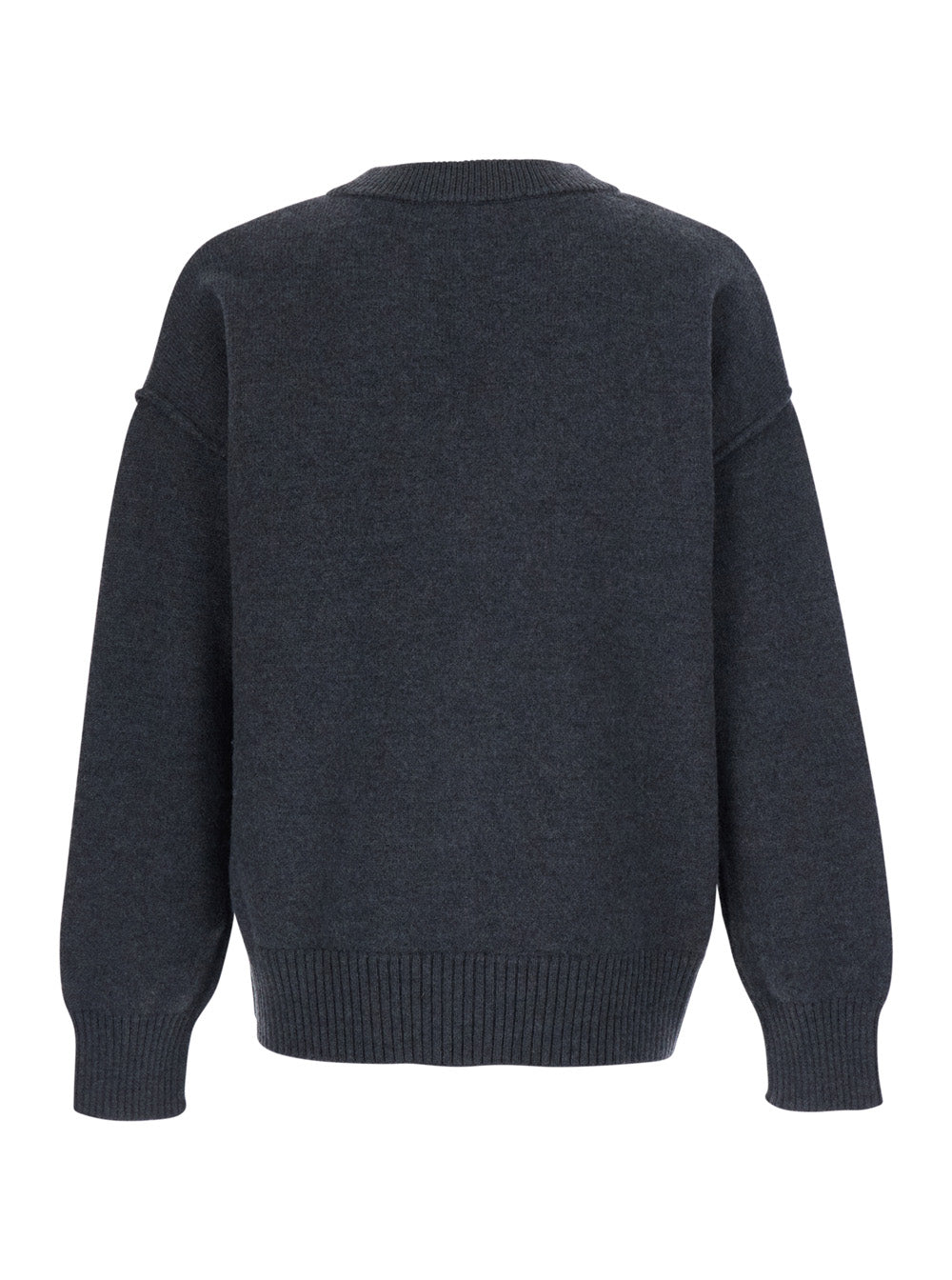 AMI PARIS Ami Paris Men V Neck Cardigan With Ami De Coeur In Knit And Tech Fabric Black Unisex