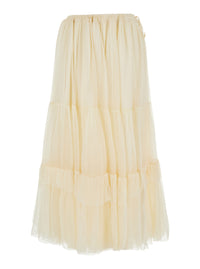Chloé Women Silk Skirt With Elegant Details In Yellow Women