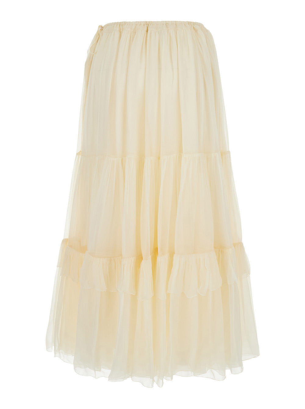 Chloé Women Silk Skirt With Elegant Details In Yellow Women