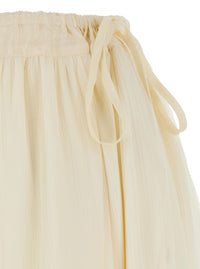 Chloé Women Silk Skirt With Elegant Details In Yellow Women