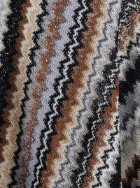 MISSONI Missoni Women Brown Wool And Viscose Long Sleeve V-Neck Poncho For Women