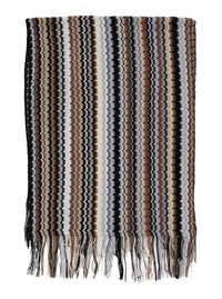 Missoni Women Scarf In Wool And Viscose With Missoni Motif And Brown Unisex