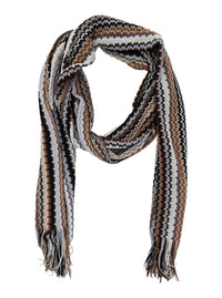 Missoni Women Scarf In Wool And Viscose With Missoni Motif And Brown Unisex