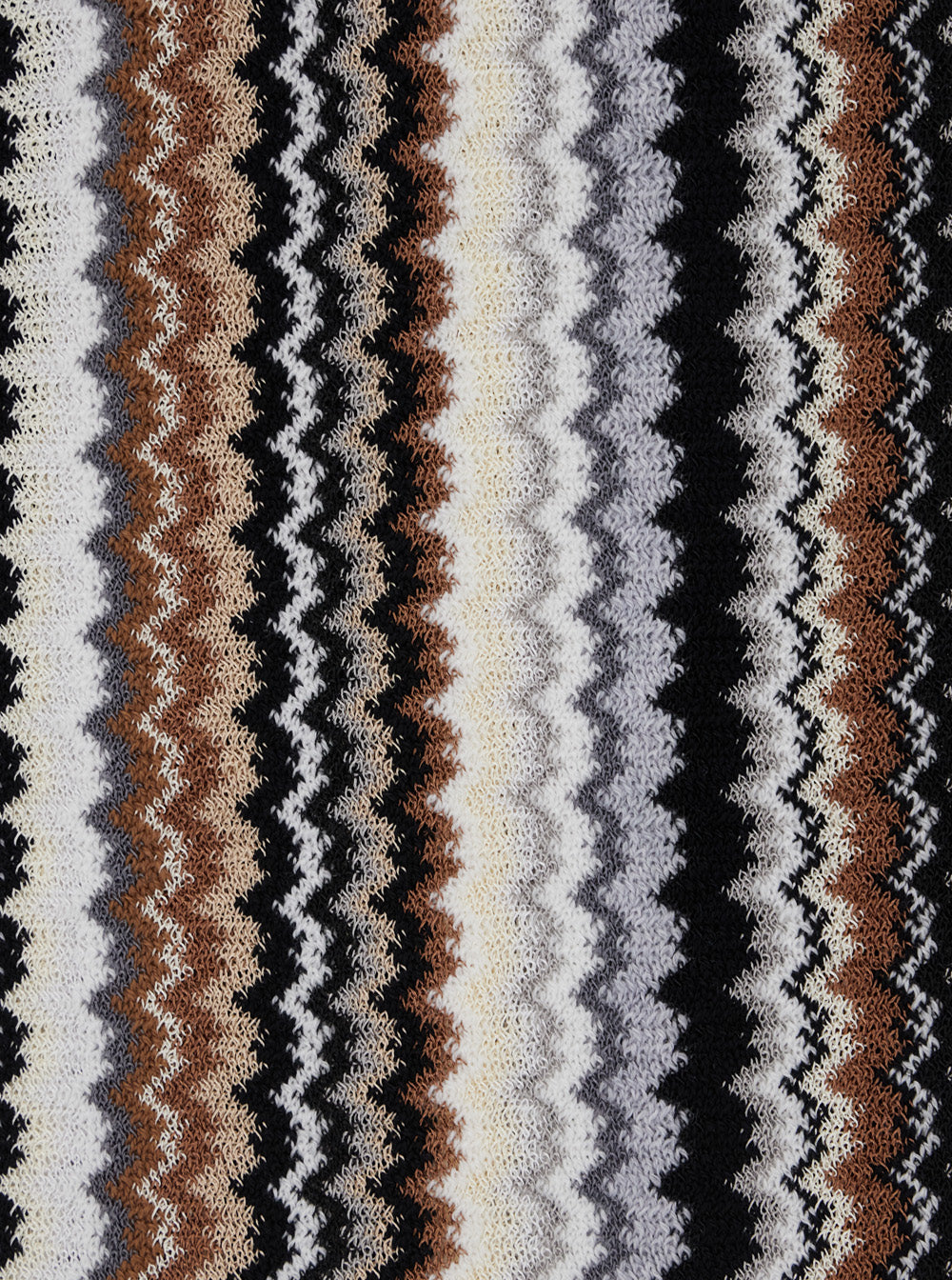 Missoni Women Scarf In Wool And Viscose With Missoni Motif And Brown Unisex