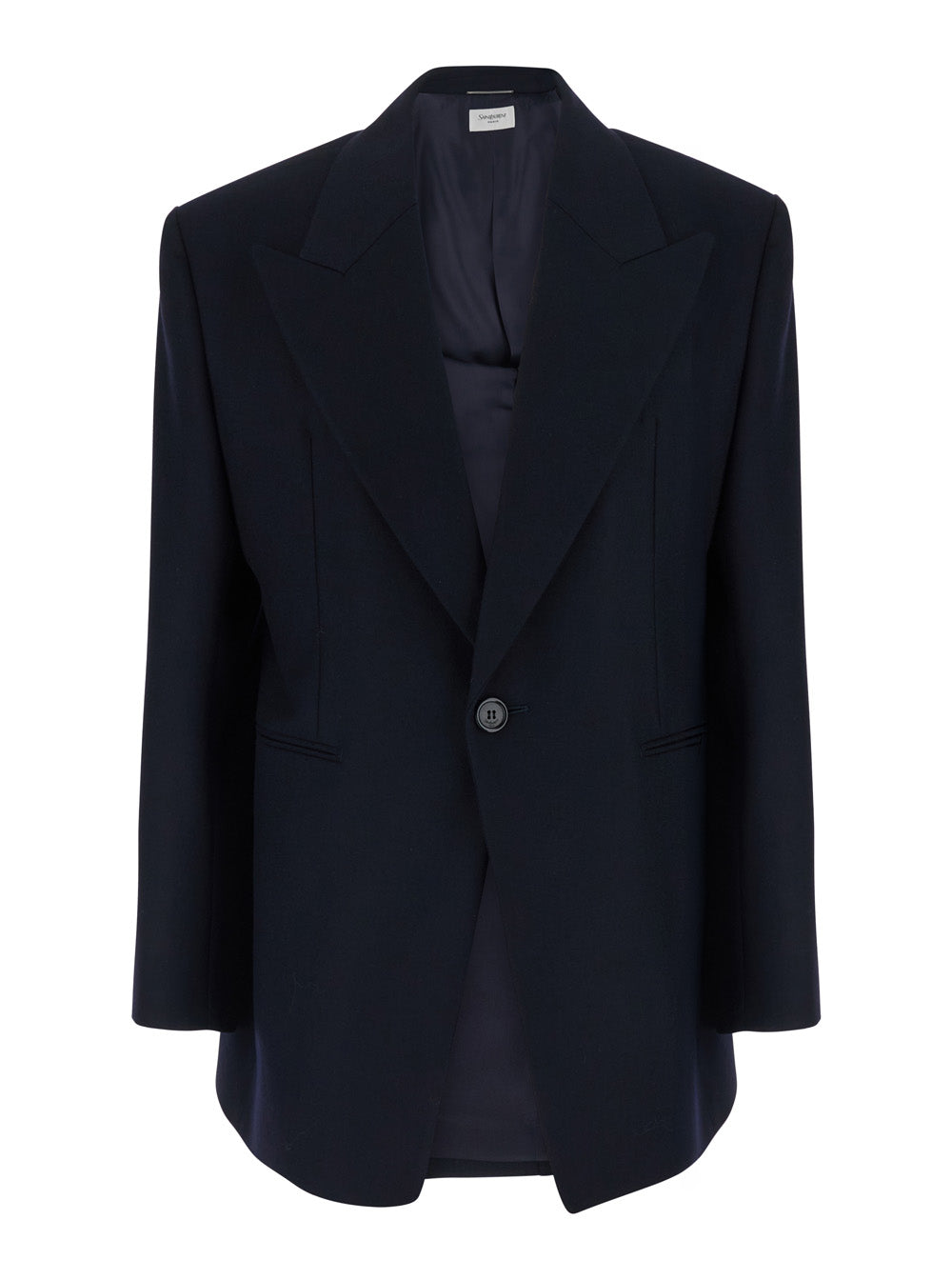 Saint Laurent Men Blue Single-Breasted Jacket With Peak Revers In Wool For Men