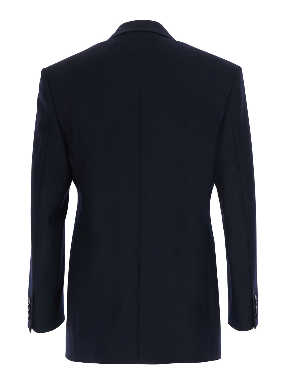 Saint Laurent Men Blue Single-Breasted Jacket With Peak Revers In Wool For Men